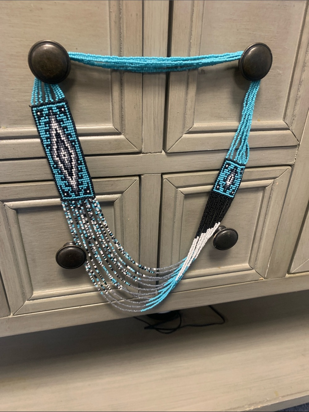 Turquoise Beaded Multi-Strand Necklace - Women Jewelry